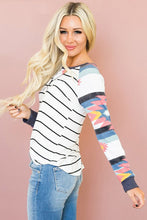 Load image into Gallery viewer, Aztec Striped Long Sleeve Top