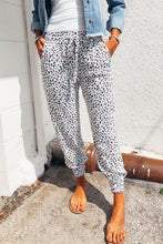 Load image into Gallery viewer, Breezy Leopard Joggers - White