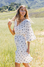 Load image into Gallery viewer, Flutter Sleeve Floral Polka Dot Dress