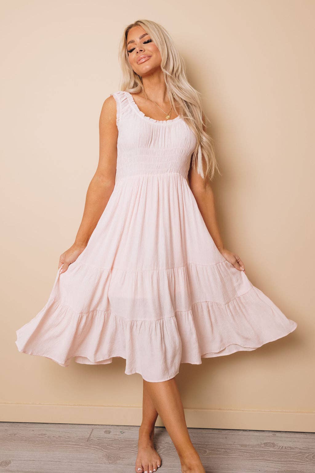 Dancing Queen Ruched Midi Dress