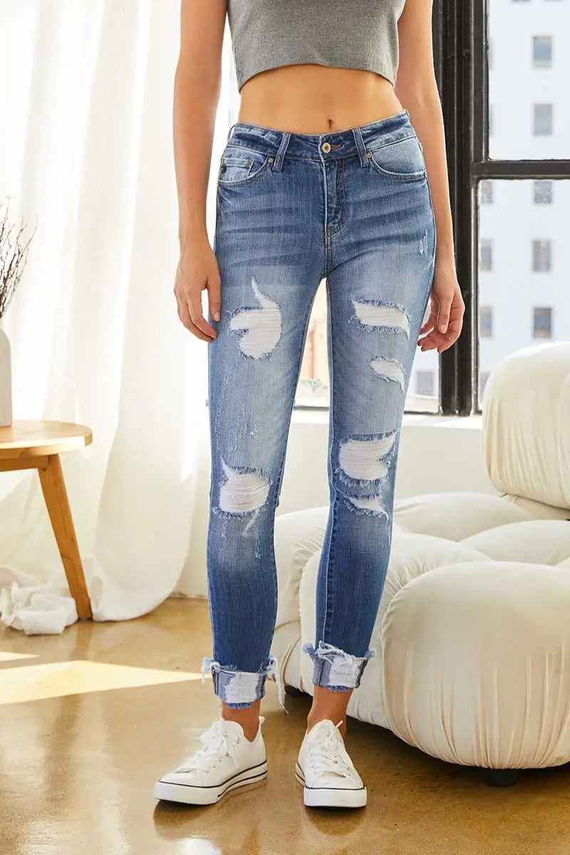 Kan Can Distressed Skinny Jeans