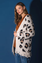 Load image into Gallery viewer, Distressed Leopard Cardigan Sweater
