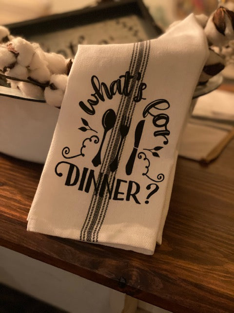 What's For Dinner Tea Towel
