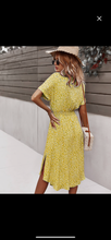 Load image into Gallery viewer, Yellow V Neck Short Sleeve Dress
